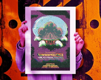Alien Brain Sucker Video Game Poster 11" x 17"