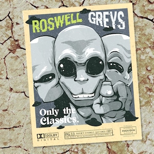 Roswell Greys Cryptid Print 8&quot; x 10&quot;