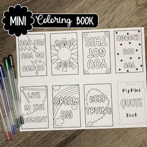 Illustrated Coloring Book Zine Mini Adult Coloring Book Fantasy Cottagecore  
