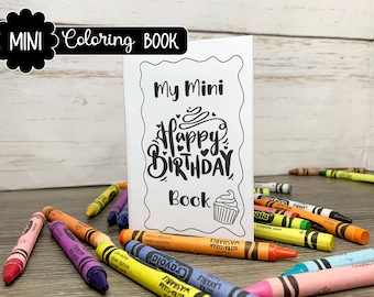 Happy Birthday Mini Coloring Book | Birthday Party Favor Printable