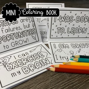 Kids Inspirational Quotes | Growth Mindset | Inspirational Coloring Book | Mini Coloring Book