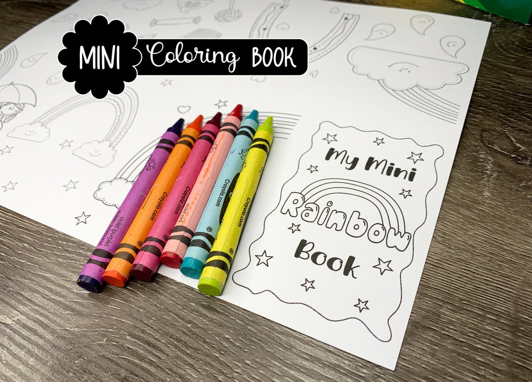 Rainbow Mini Coloring Book  Rainbow Birthday Party Favor