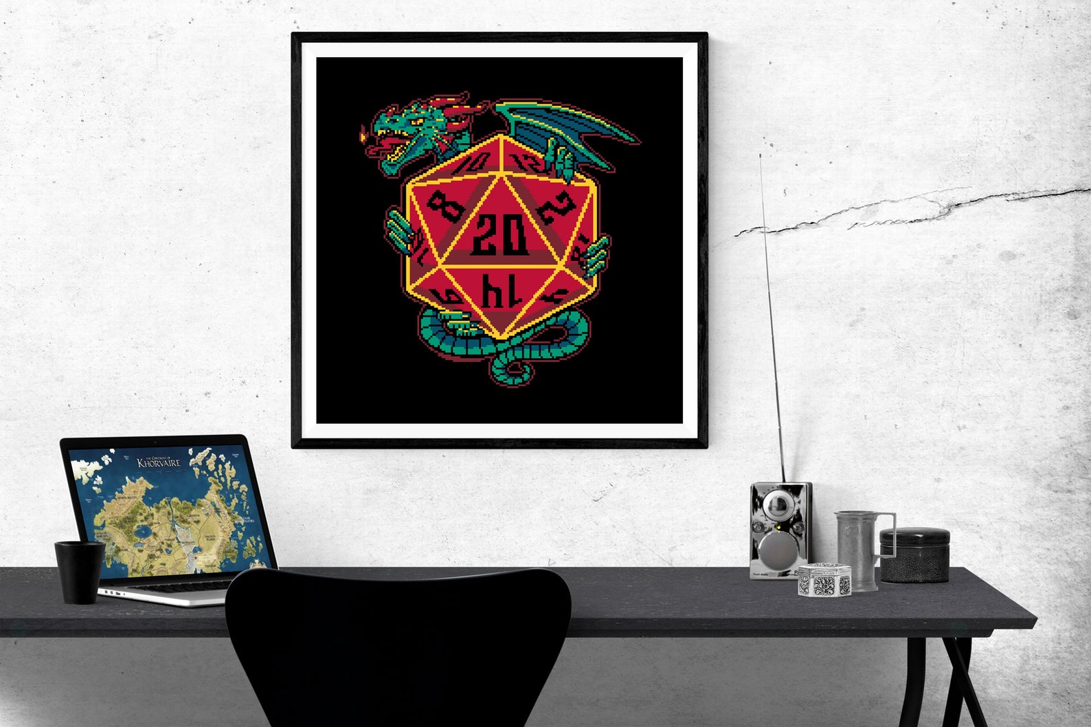 D20 Cross Stitch Pattern DnD Cross Stitch Design Dungeons & | Etsy