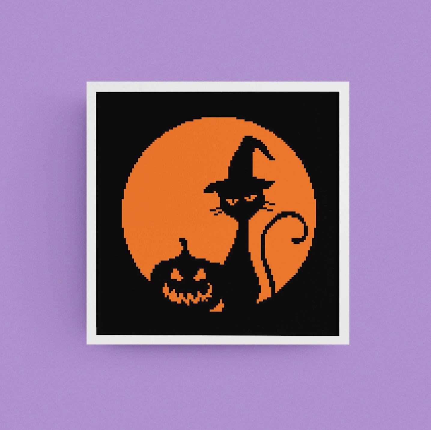 Vintage Halloween Cross Stitch Pattern Modern Cross Stitch Etsy