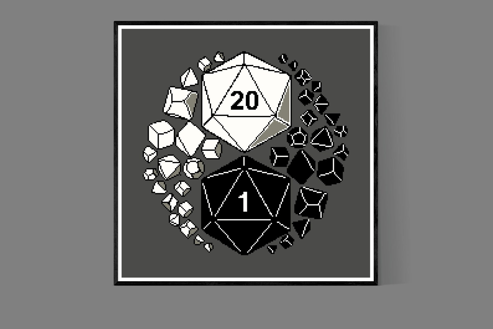 Dnd Dice Cross Stitch Pattern D20 Cross Stitch Chart | Etsy