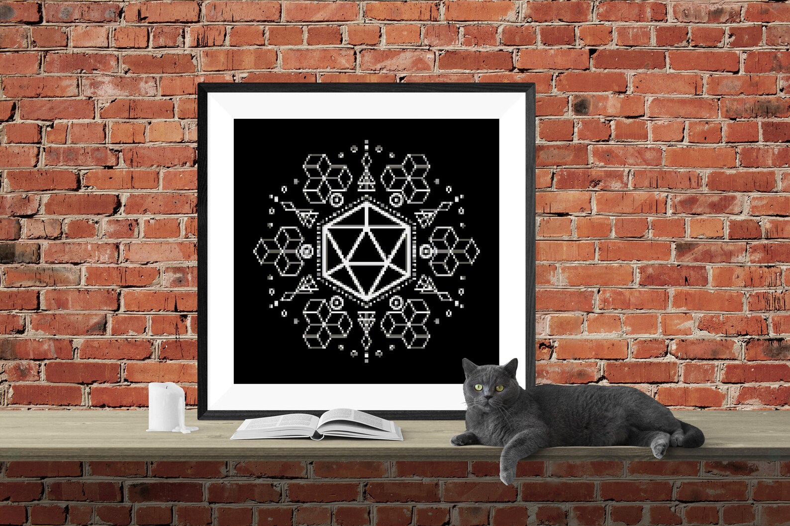 Geometric Dnd Dice Cross Stitch Pattern D20 Cross Stitch | Etsy