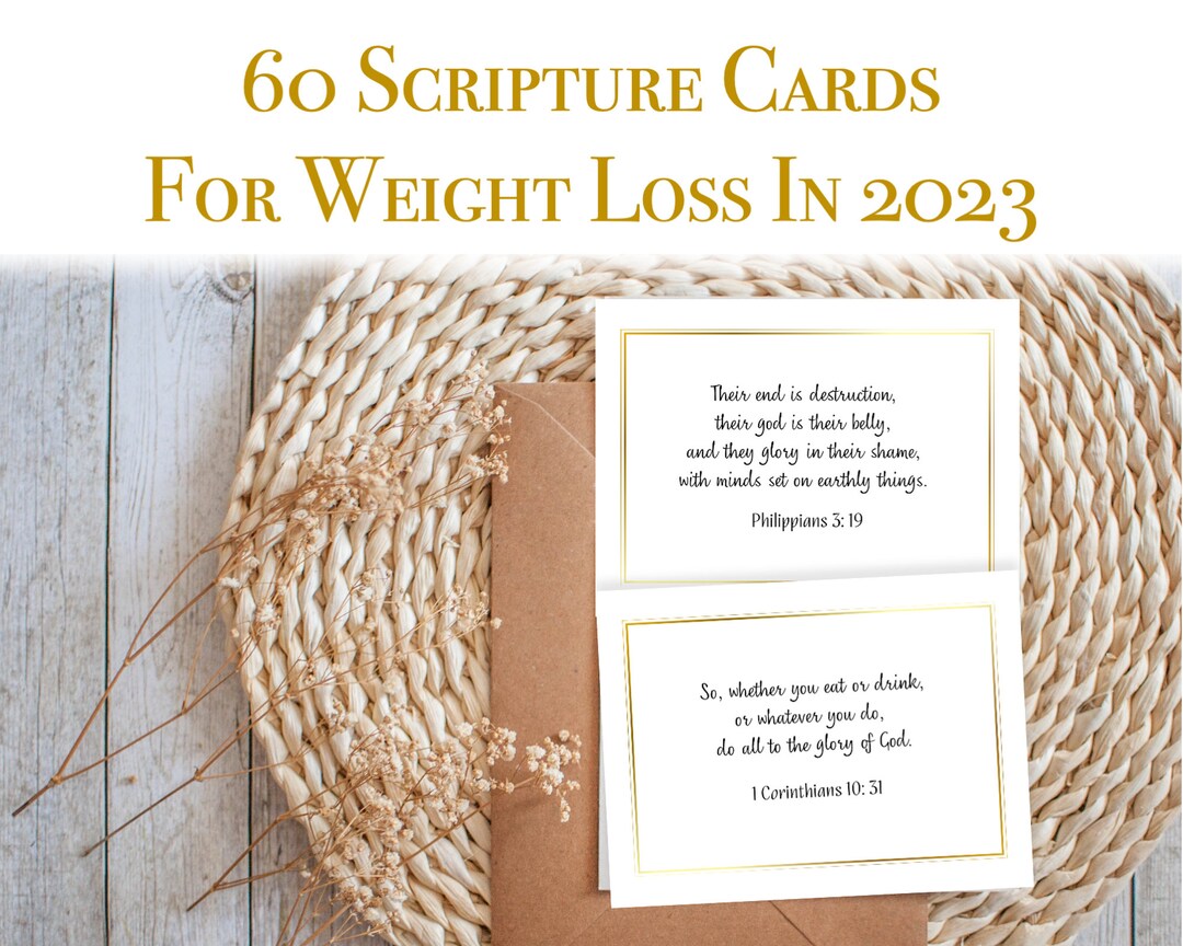 60 Scripture Cards for Weight Loss | Bible Verse Memory Cards ...