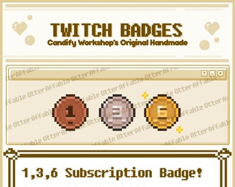 Limited sale 30pcs - Pixel Art 3 Sizes Subscription Badges for Twitch