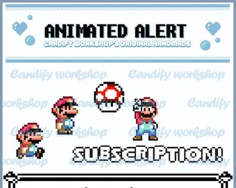 Limited sale 30pcs - Pixel Art Animated Alert Super Mario Growing