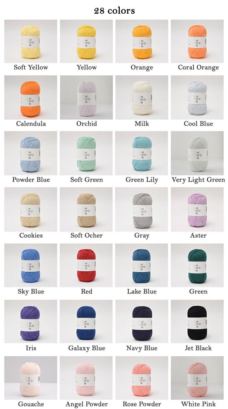 28 Milk Colors 1.5mm High Quality Fine Soft Yarn for Knitting 