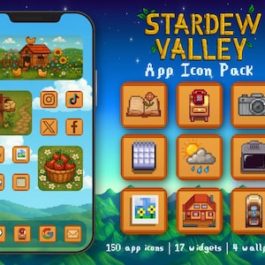 Stardew Valley App Icons | 150 Icon Aesthetic Pack | iPhone or Android | Customize Home Screen