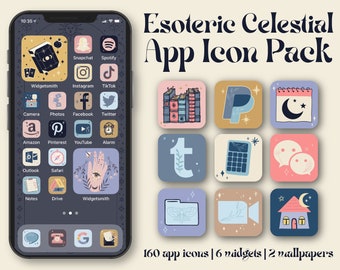 Celestial App Icons: Esoteric Theme, iPhone & Android (Digital Download)