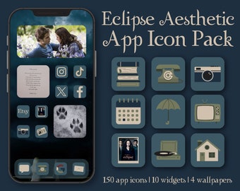 Twilight: Eclipse Aesthetic App Icons | 150 Icon Aesthetic Pack | iPhone or Android | Customize Home Screen