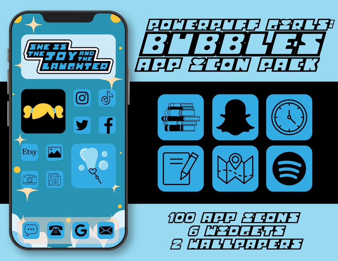 Powerpuff Girls Bubbles App Icons Icon Aesthetic Pack Etsy Hot Sex