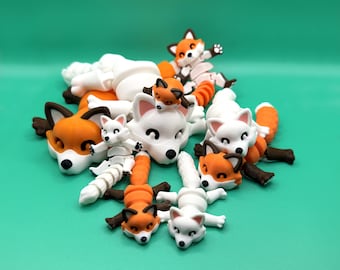 Unique Articulated Foxes - Adorable Desk friend, Collectible