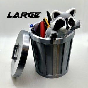 Unique Articulated Racoon with Trash can - Adorable Desk friend, Collectable image 9
