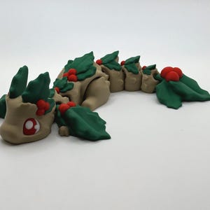 Unique Articulated Elemental Dragons - Desk Friend, Collectible Holly Dragon