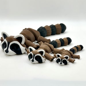 Unique Articulated Racoon with Trash can - Adorable Desk friend, Collectable image 5