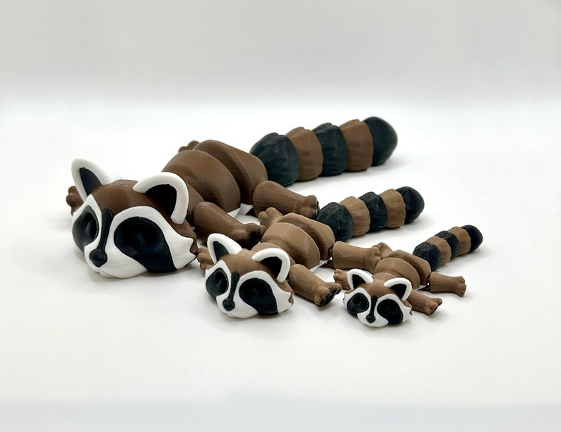 Unique Articulated Racoon with Trash can - Adorable Desk friend, Collectable image 5