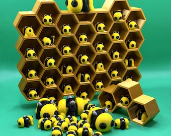 Tiny Articulated Bee Family - Adorable Desk friend, Collectible
