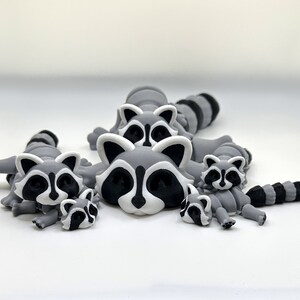 Unique Articulated Racoon with Trash can - Adorable Desk friend, Collectable image 3