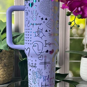 Social Worker Gift Tumbler | 40oz Laser Engraved Cup | Custom Seamless Mug with Handle | Appreciation Gift | Insulated image 3