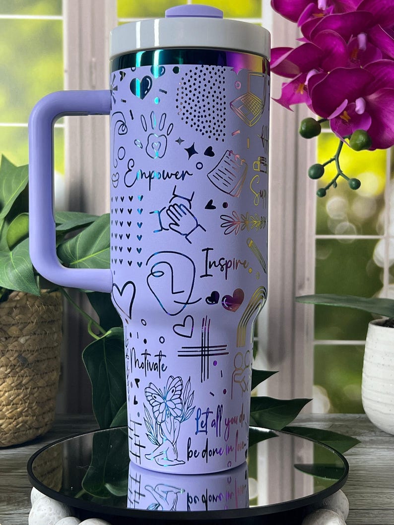 Social Worker Gift Tumbler | 40oz Laser Engraved Cup | Custom Seamless Mug with Handle | Appreciation Gift | Insulated image 3