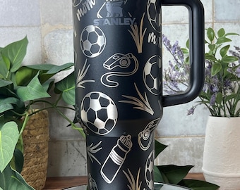 Soccer Mom Laser Engraved Tumbler, 30oz or 40oz Insulated Stainless Steel Travel Cup