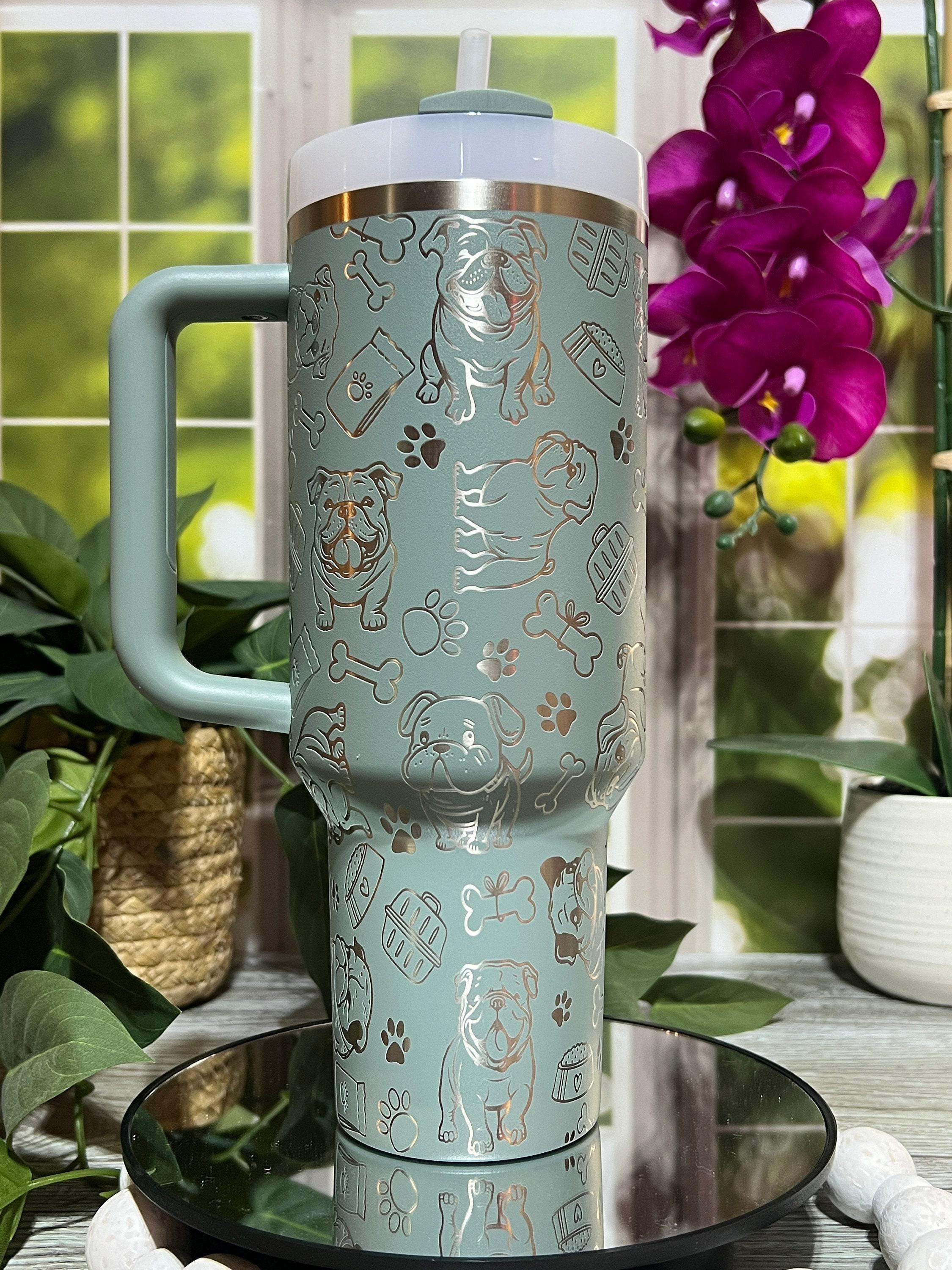 Buy English Bulldog Doodle Laser Engraved Tumbler, Custom