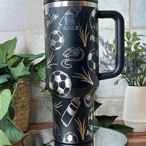 Soccer Mom Laser Engraved Tumbler, 30oz or 40oz Insulated Stainless Steel Travel Cup
