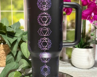 Yoga Poses Stanley Tumbler - 40 OZ Laser Engraved Travel Quencher