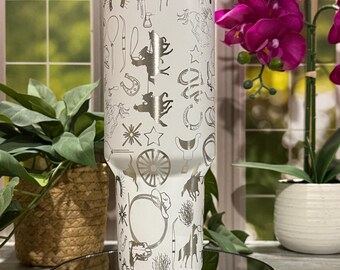 Vaso de vaquero occidental grabado con láser, taza térmica de acero inoxidable de 40 oz