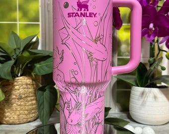 Axolotls Laser Engraved Tumbler, 30oz or 40oz Insulated Stainless Steel Double Wall Travel Cup