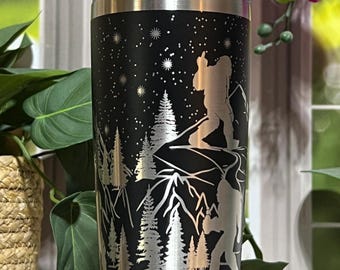 Snarky Bigfoot Sasquatch Mountains Laser Engraved 20oz / 30oz / Flip Top Tumbler Options, Custom Seamless Tumbler, Double Wall Insulated Cup