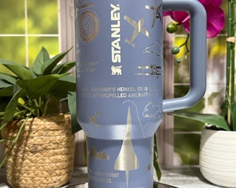 Aviation History Laser Engraved Tumbler, 30oz or 40oz Insulated Stainless Steel Travel Cup