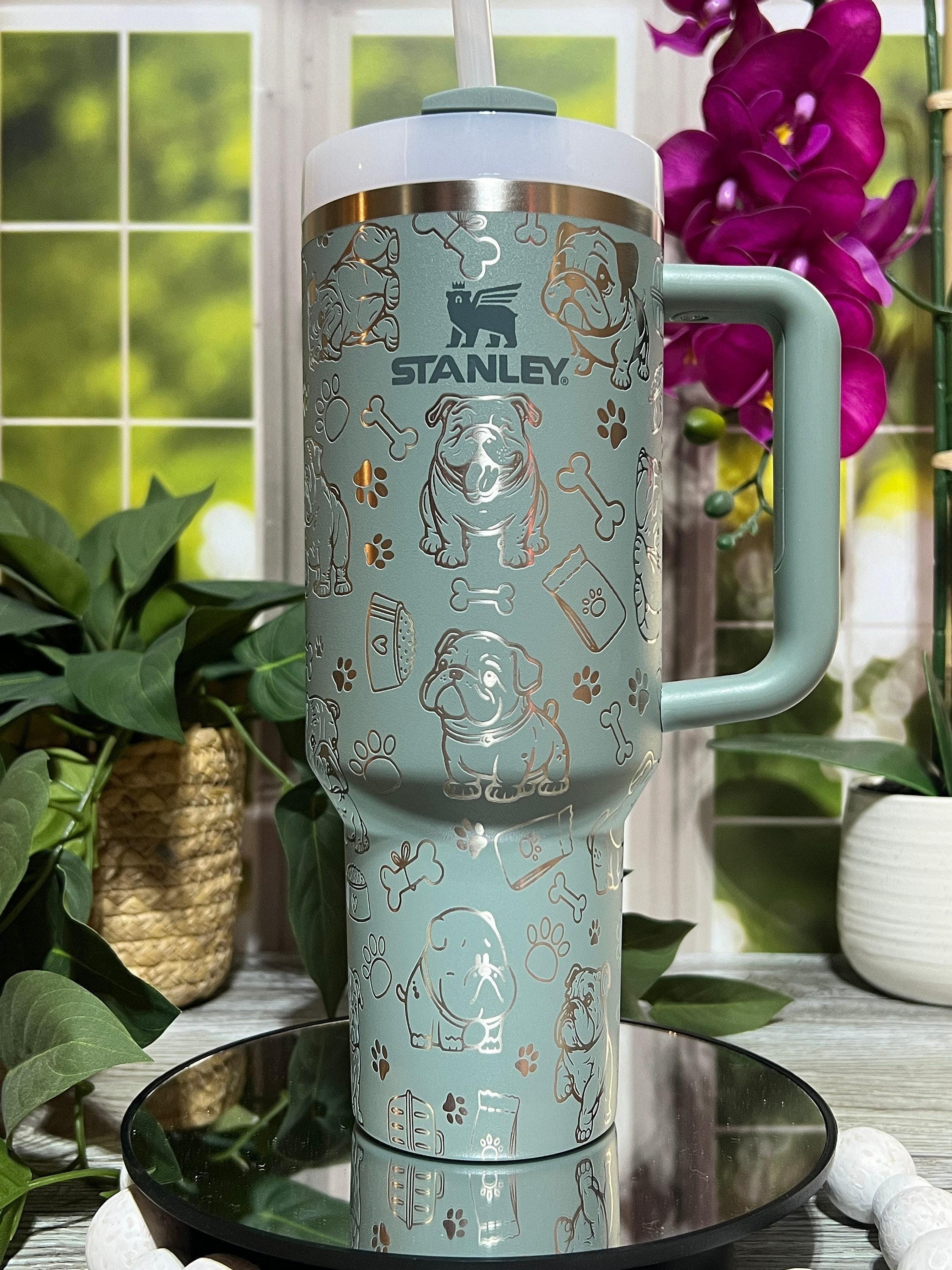 とのまま Buy English Bulldog Doodle Laser Engraved Tumbler, Custom