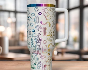 Gobelet Labrador Retriever gravé au laser, tasse personnalisée avec anse en acier inoxydable