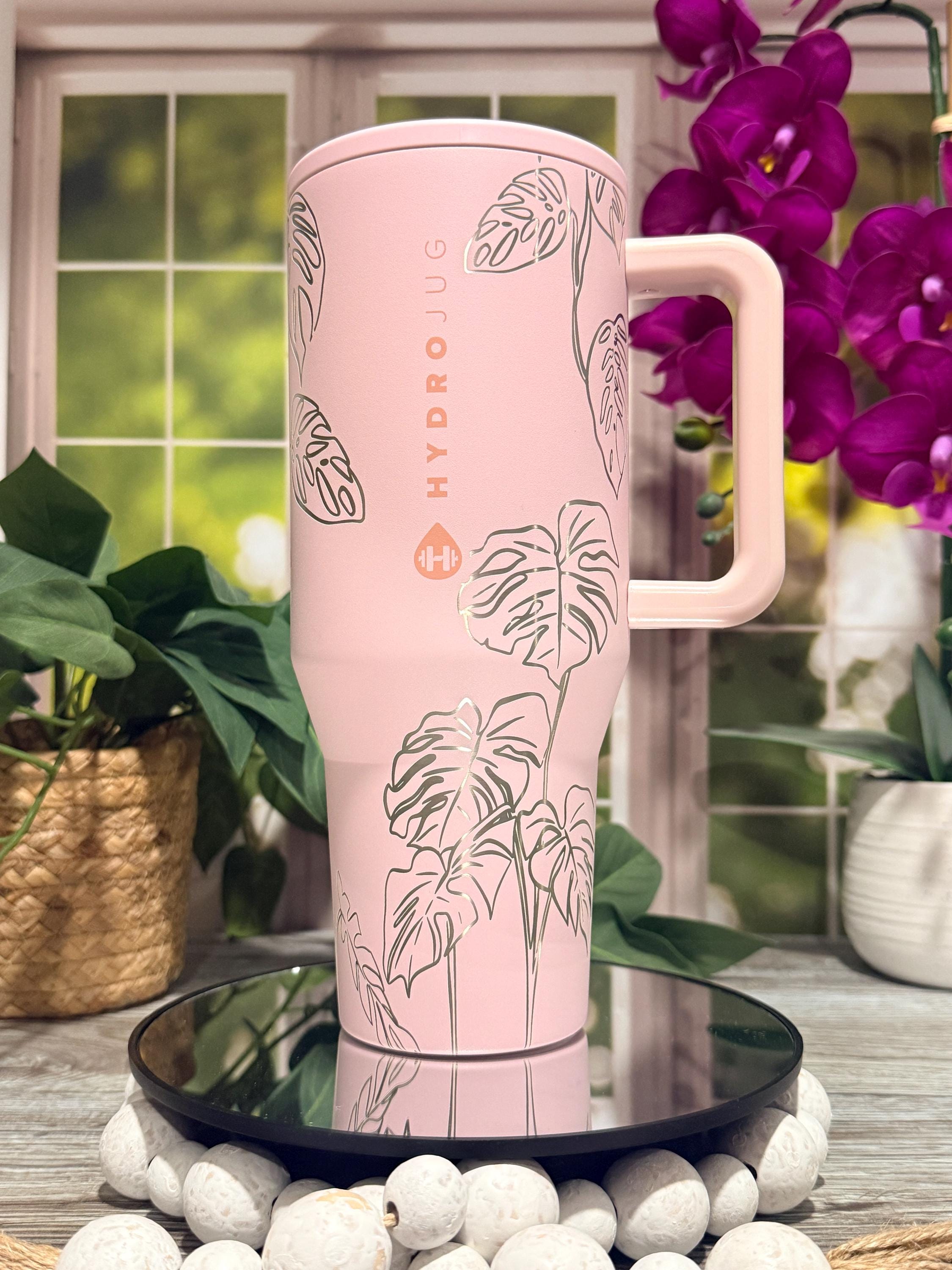 k*t様 YM405 モンステラ クリーミーモンスター Custom Laser Engraved Monstera Leaves Tumbler, Double-wall