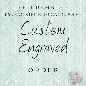 Yeti Rambler 12 Unze Colster Slim Can Cooler Benutzerdefinierte gravierte, Full Wrap Nahtloses benutzerdefiniertes Design, authentischer Yeti-personalisierter Becher Bild 1