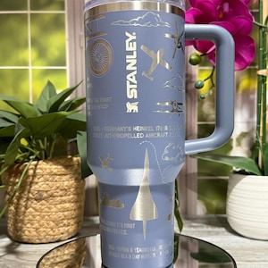 Aviation History Laser Engraved Tumbler, 30oz or 40oz Insulated Stainless Steel Travel Cup