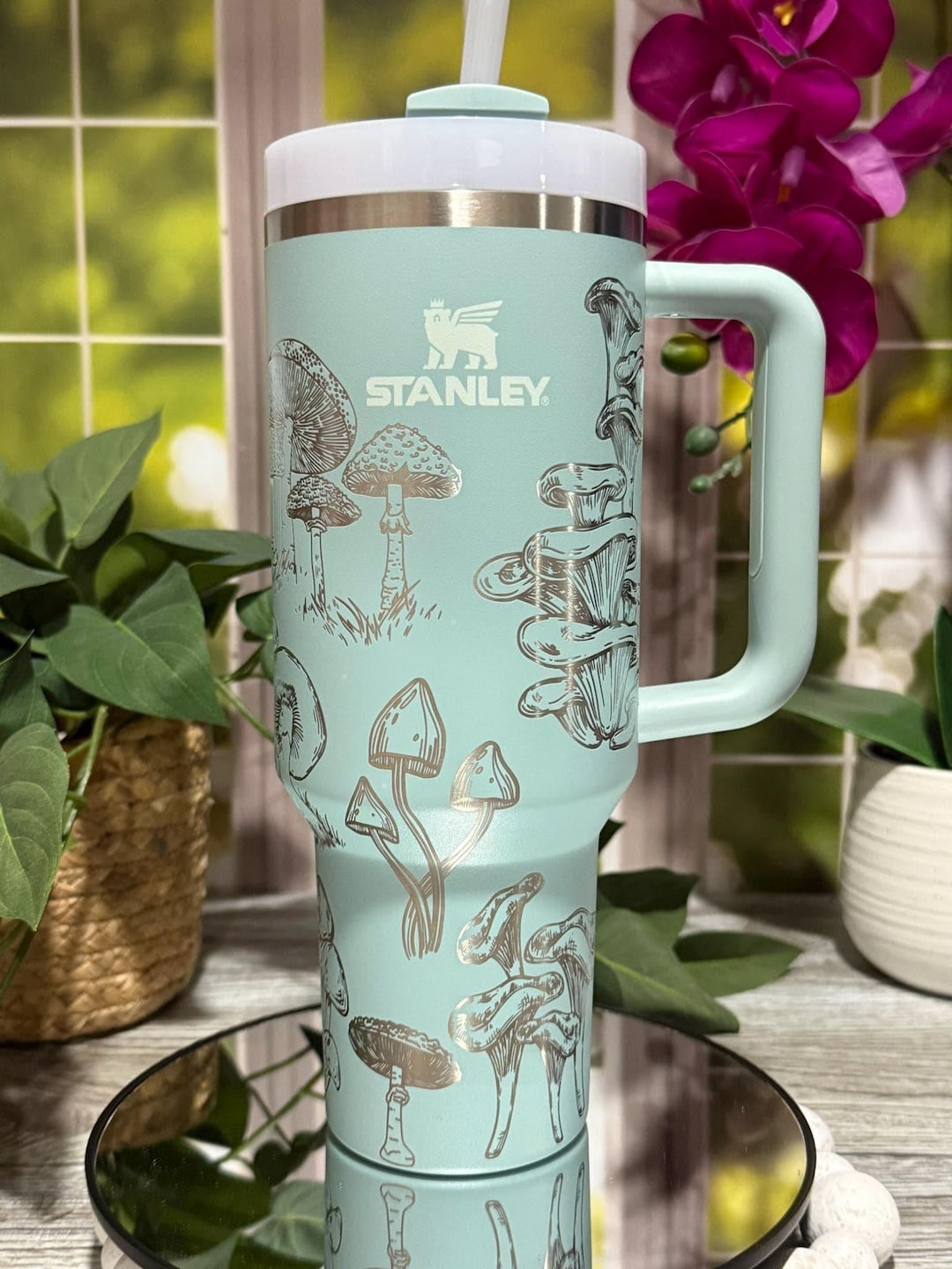 Mushrooms Laser Engraved Tumbler, 30oz or 40oz Insulated Stainless