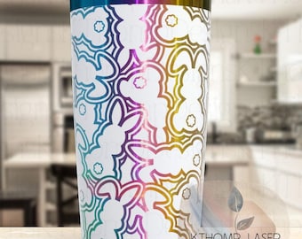 Laser Engraved Bunny Tumbler, Seamless Design, Double Wall Insulated, 20oz/30oz