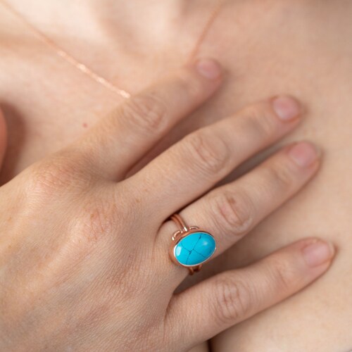 Rose Gold Turquoise Set, Silver Turquoise Necklace, shops Handmade Ring, Turquoise Earrings, Rose Gold Set, Gold Filled Set, Turquoise Necklace