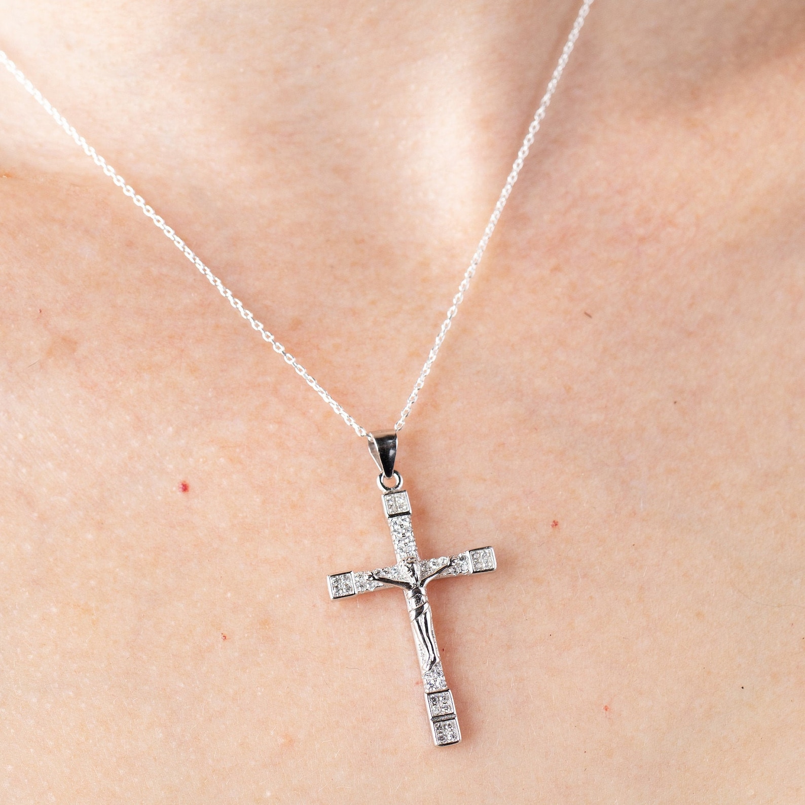 925 Silver Cross Necklace Handmade Cross Pendant Silver Etsy