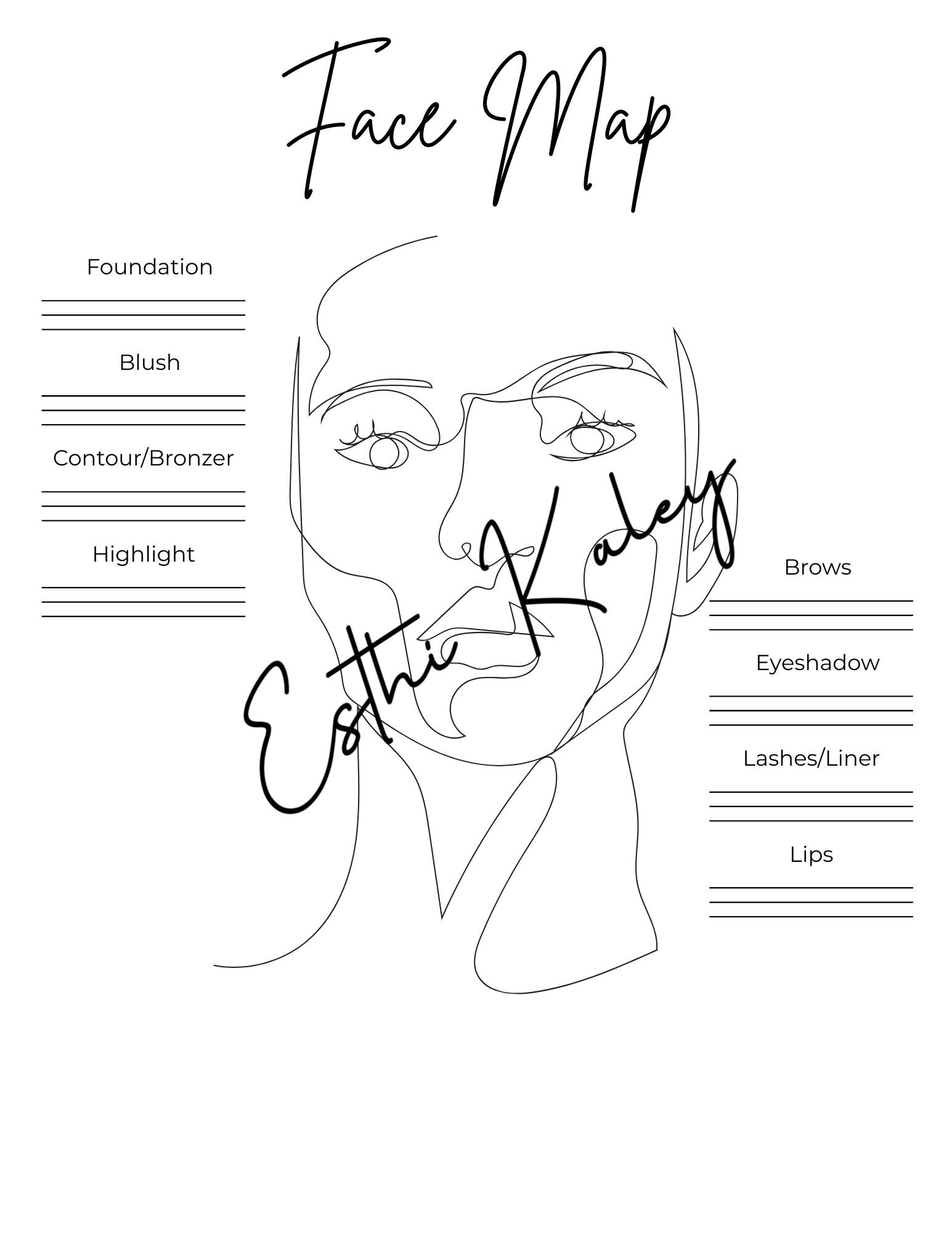 Makeup Artist Face Map - Etsy Australia