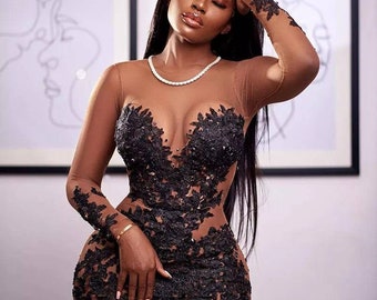 sexy black lace dress