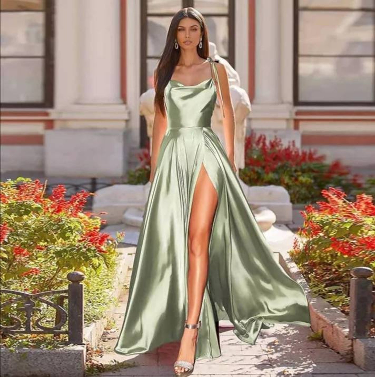 split leg gown