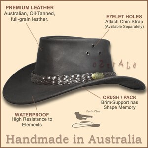 Bushman Hat Cuir Oztrala Chapeau De Cuir Outback - France Chapeau