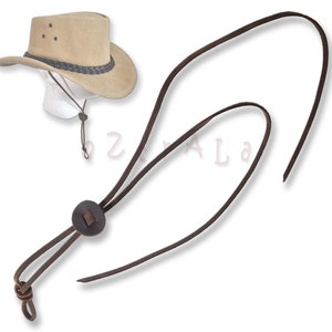 Oztrala CHIN-STRAP Buffalo LEATHER Stampede String Western Cowboy Hat ...