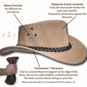 Chapeau En Cuir Huilé Australien - Style Outback Cowboy - Hommes Et Femmes - Résistant à L'eau, Bord Façonnable